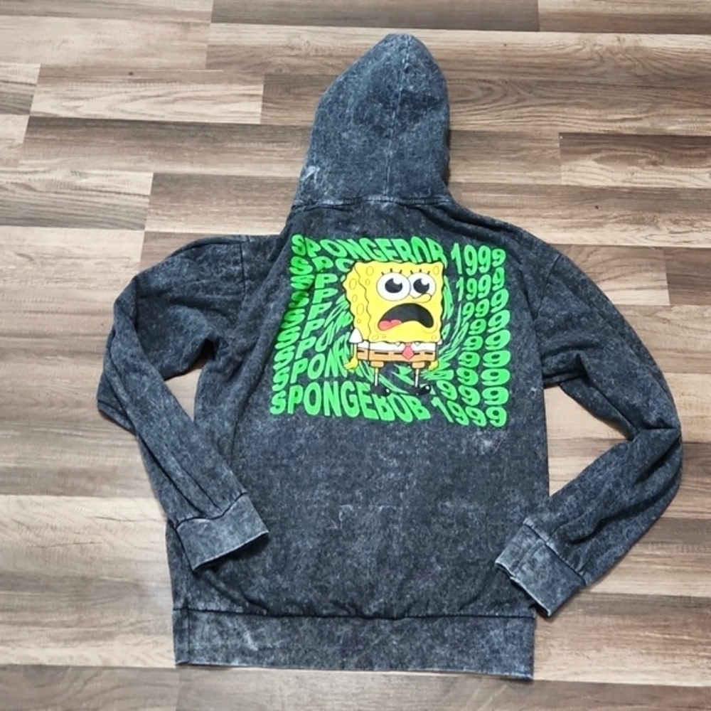 Nickelodeon Sponge Bob & Crew 1999 Graphic Pullover Hoodie  Size Small U…